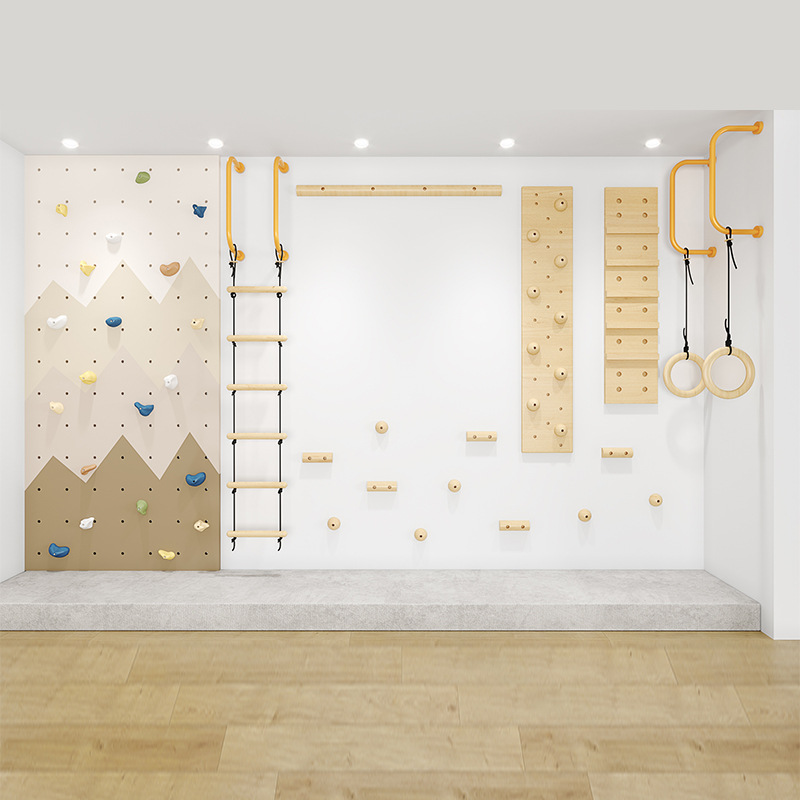 Kids Indoor Wooden Climbing Wa - Gymnastic Ring Wood review and price