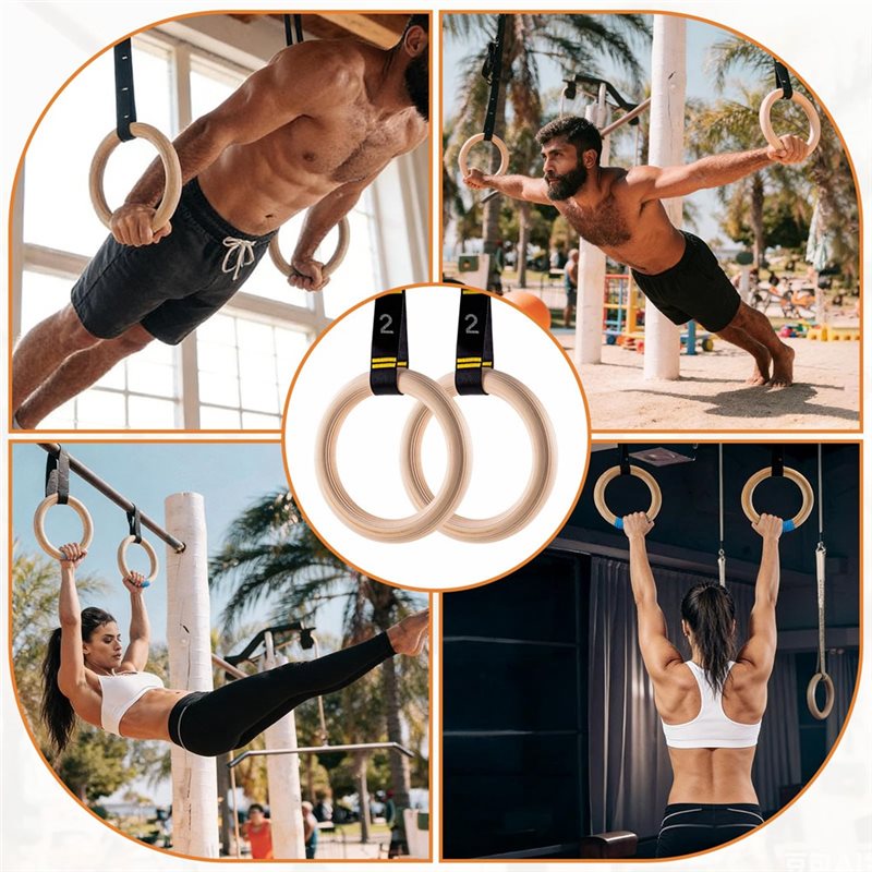 1.25 Inch Gym Rings Numbered S - Gymnastic Ring Wood review and price