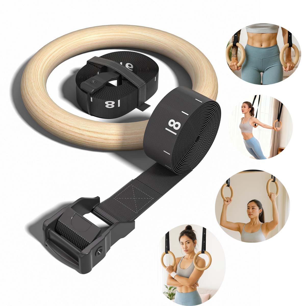 Adjustable Wood Gymnastics Rin - Gymnastic Ring Wood review and price